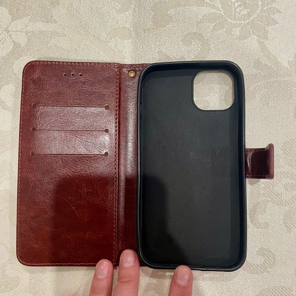 Brown Leather iPhone 12 & 14 Phone Case and Wallet - Picture 3 of 12